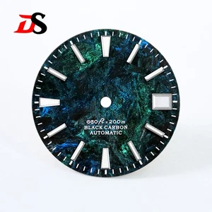 DS Lava Carbon Fiber Blue Lume NH35 NH38 Movement 28.5mm NH34 Can Custom Logo - Picture 1 of 22