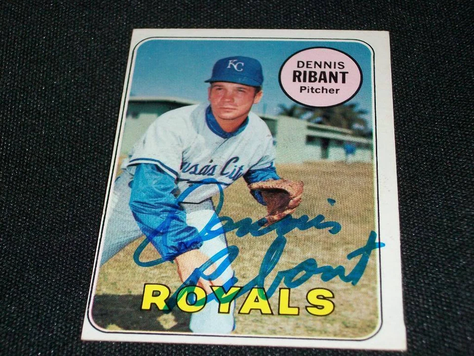 Kansas City Royals Denis Ribant Auto Signed 1969 Topps Card #463   VINTAGE  K - Image 1 of 1
