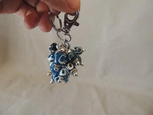 Greek metal key chain with lucky blue beads eye - Picture 1 of 10