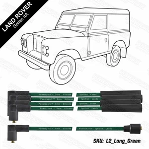 8mm Green Double Silicone HT Leads Land Rover Series 2a IIa 1961 to 1971  - Picture 1 of 6