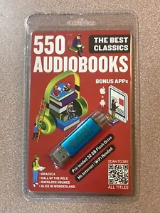 e-GO! 550 Audiobooks The Best Classics 32GB Flash Drive New In Package - Picture 1 of 2