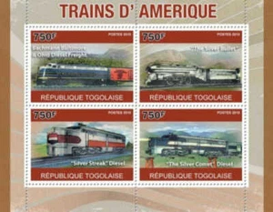 Togo - 2010 Trains - 4 Stamp  Sheet  20H-118 - Picture 1 of 1