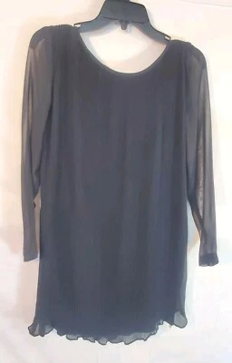 Vestido recto vintage Vivienne Tam para mujer 1/pequeño plisado de gasa manga transparente Foto 1 de 4