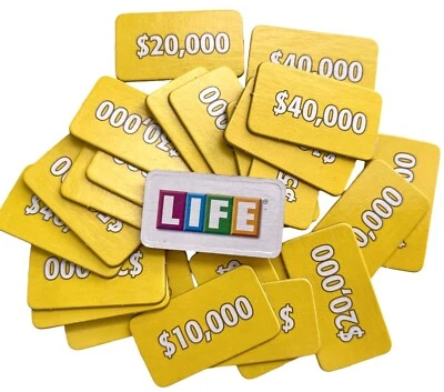 The Game of Life Tiles Board Game Replacement Complete Set of 25 - Yellow White - Image 1 of 4