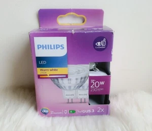 2 x Philips LED Spot GU5.3 Eye Comfort Bulb / 20W, 12V, 230 Lumen, Warm White - Picture 1 of 3