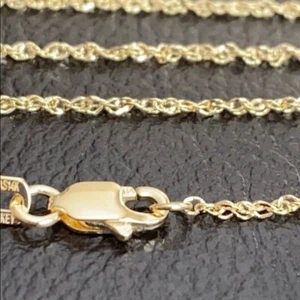 "Collar de cadena de Singapur brillante de oro real amarillo liso de 14 k 16",18",20" - Imagen 1 de 9