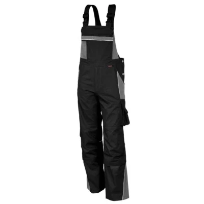 QUALITEX PRO Latzhose Schwarz/Grau Arbeitshose Mischgewebe Arbeitslatzhose