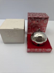 WALLACE placcato argento 1989 annuale SLEIGH BELL ornamento albero di Natale con scatola e scivolo - Foto 1 di 9