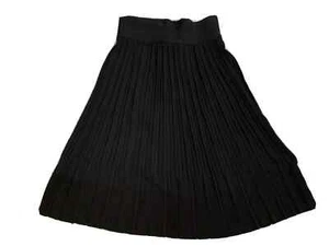 Chanel Damen Gr. 38 Schwarz Plissee Midi A-Linie Rock Baumwollmischung (B1) - Bild 1 von 12