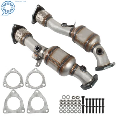 Pair of BANK1+BANK 2 Catalytic Converter For 2007 2008 2009 2010 Audi Q7 4.2L V8 Foto 1 de 4