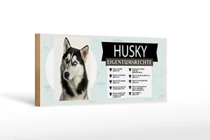 Letrero de madera perro 27x10 cm Husky derechos de propiedad decoración letrero - Imagen 1 de 5