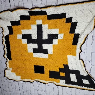 Handmade New Orleans Saints Crochet Throw - 85x85 - Image 1 of 4