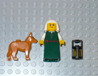 LEGO Castle Village Mujer Campesina Posada Guardián Doncella Minifigura Perro Lámpara 10332 Foto 1 de 2