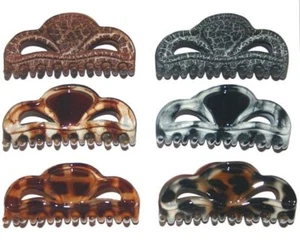 Hair Claw Jaw Clip Size Small Fancy Ornate Design Patterns Prints Made in France - Picture 1 of 10