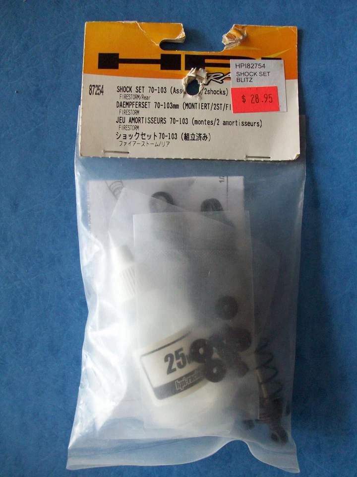 GENUINE HPI 87254 SHOCK SET 70-103 2 ASSEMBLED SHOCKS REAR FIRESTORM #87254 NIP - Image 1 of 1