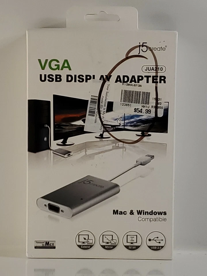 j5create USB to VGA Display Adapter 1080p HD Resolution Up to 1920 x 120 - Image 1 of 4
