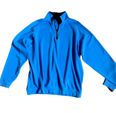 Boston Trader's 1/4 Zip Pullover 100% Pima Cotton Blue Men's XL #45H - Image 1 of 4