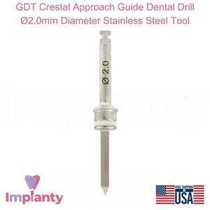 GDT Crestal Guida di Approccio Trapano Dentale Diametro Ø2,0mm Strumento Acciaio Inox - Foto 1 di 4