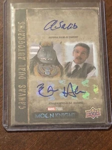 2023 Upper Deck Moon Knight ANTONIA SALIB/ETHAN HAWKE DUAL Canvas Auto /25 SSP - Foto 1 di 2