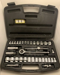 STANLEY 35 Piece Socket Set With Sliding T Bar, Ratchet Set - Picture 1 of 1