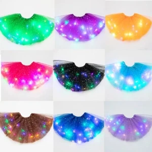 LED Glowing Light Women Tulle Star Skirt Short Tutu Mini Skirt - Picture 1 of 20