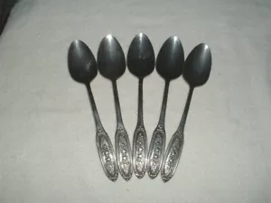 5 cucharas de sopa ovaladas con cuentas de rosa de 7 1/2" - Imagen 1 de 2