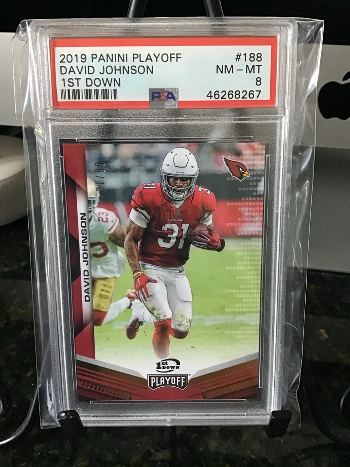 2019 Panini Playoff - David Johnson - 1st Down - PSA 8 NM-MT #21/99 - Image 1 of 1