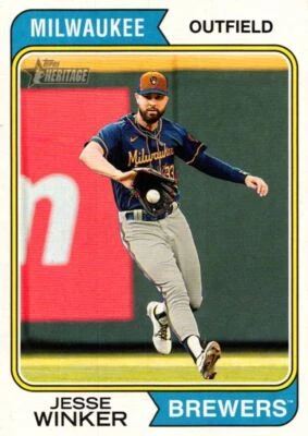 2023 Topps Heritage Jesse Winker Milwaukee Brewers #389 - Image 1 of 2