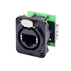 Neutrik NE8FDP-B schwarze Einspeise-Through Ethercon Gehäuse Panel Halterung. CAT5e - Bild 1 von 2