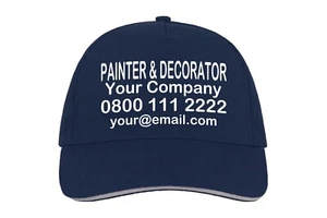 Pintor Decorador Personalizado Trabajo Gorra de Béisbol A Medida Empresa Teléfono Correo Electrónico Trabajo Trabajo - Imagen 1 de 10