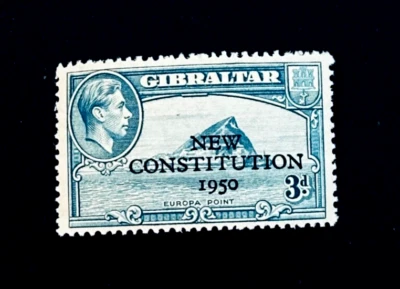 Sello GIBRALTAR - 1950 Nueva Constitución Sobreimpresión Sn 128 MNH 55🔥 Fresco Foto 1 de 2
