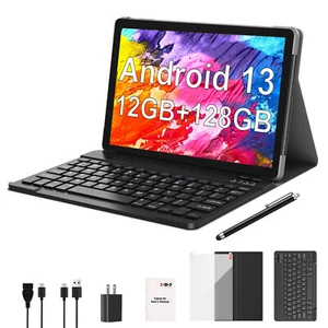 10" Tablet Android 13 12+128GB 5+13MP 5GWiFi Quad-core Dual Camera Widevine L1 - Picture 1 of 31