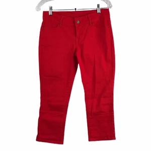 Delia's Jean Capris Taylor Mujer Junior Talla 5/6 Rojo Bolsillos Recortados Usado en Excelente Condición - Imagen 1 de 7