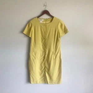 Jones New York Dress Petite Vintage Knee Length Short Sleeve Button Front 10P - Picture 1 of 5