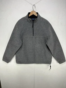 Vtg J Crew Polartec Fleece 1/4 Zip Sweater Women’s Large Gray Thick Made In USA - Picture 1 of 7