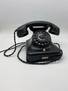 Altes Telefon mit Wählscheibe Bakelit W 48 - schwarz - Vintage - - Photo 1/6