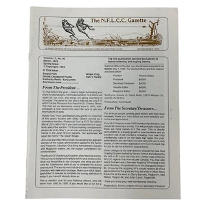 The NFLCC Gazette Volume 17 No 56 March 1993 Fishing Lure Collectors - Picture 1 of 5