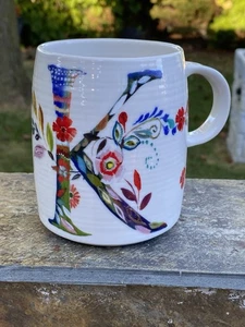 Anthropologie Starla M Halfmann Monogramm Buchstabe K Floral Mug Tasse - Bild 1 von 6