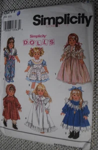 Simplicity Dolls 8211 Kleiderschrank Puppenkleidung für 18" Kleid Muster ungeschnitten - Bild 1 von 2