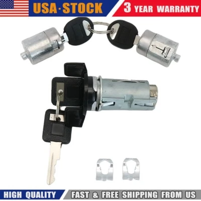 Ignition&Door Lock Switch Cylinder Set W/4 Keys Fit For Chevy GMC Pickup 1988-94 - Image 1 of 4