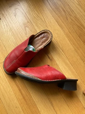 Mujer Josef Seibel Zapatos Confort Europeos Mules Zuecos Cuero Rojo 9-9.5 Foto 1 de 2