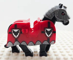 Custom Red Castle Bat Fright Knight Barding, Horse & Battle Helmet - Picture 1 of 8