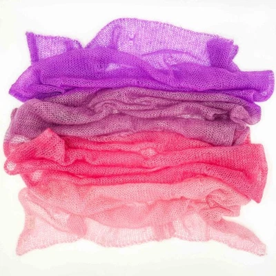 Kits de tricô de fio azul cowgirl; xale de teia de aranha - Imagem 1 de 4