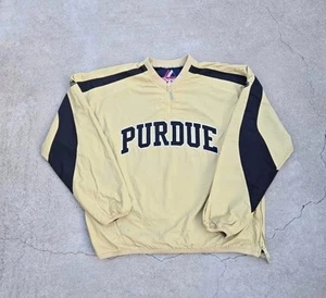 Vintage Purdue University Mens Size XL Cream And Black Embroidered jacket - Picture 1 of 5
