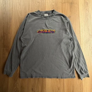 T-shirt Gramicci ovale manica lunga blu navy/grigio pigmentato grande - Foto 1 di 9
