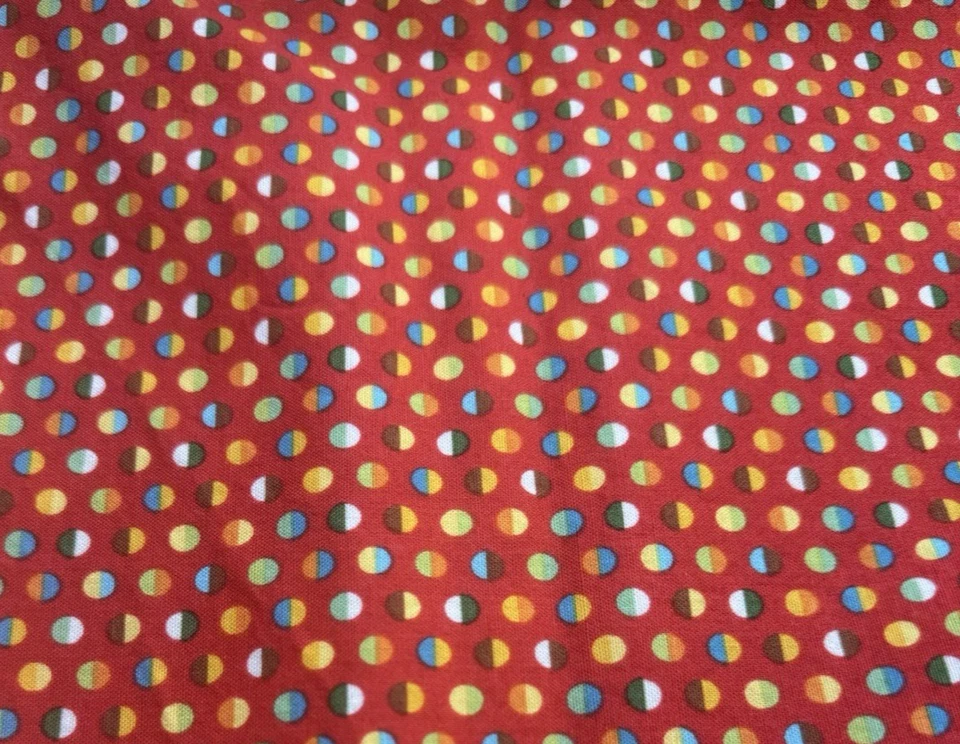 Tela de algodón Little Genius naranja multi lunares Debrorah Edwards BTHY #4 Foto 1 de 4