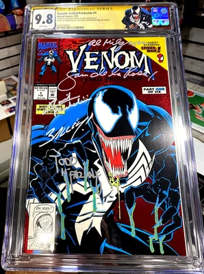 VENOM LETHAL PROTECTOR NO1 CGC 9.8 SS 5X ПОДПИСАННЫЙ 1-Й СОЛЬНЫЙ КЛЮЧЕВОЙ ВЫПУСК VENOM ПОПУЛЯРНЫЙ! - Изображение 1 из 4