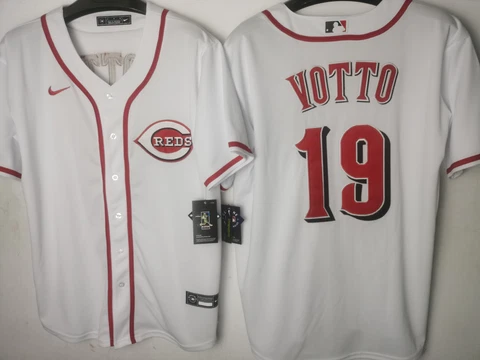Cincinnati Reds #19 Joey Votto White Cool Base Jersey Cover