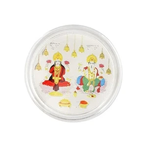 Fine Silver Laxmi & Ganesh - Yantra Silver Coin Diwali / Dhanteras / Gift 20gms - Imagen 1 de 6