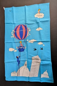 Toalla de té de lino Raymond Peynet Firenze globo C Perfetto sin usar - Imagen 1 de 7